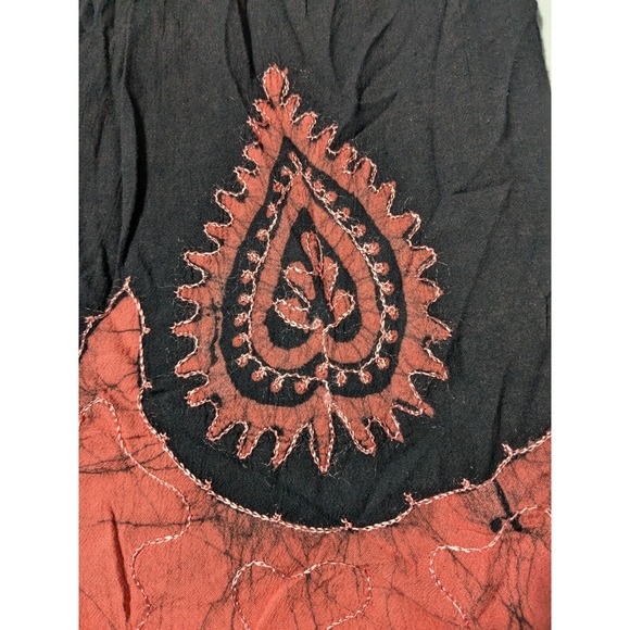 RIMA BEACHWORLD Women One Size Fits All Black Embroidered Viscose Short Sundress - Picture 3 of 14